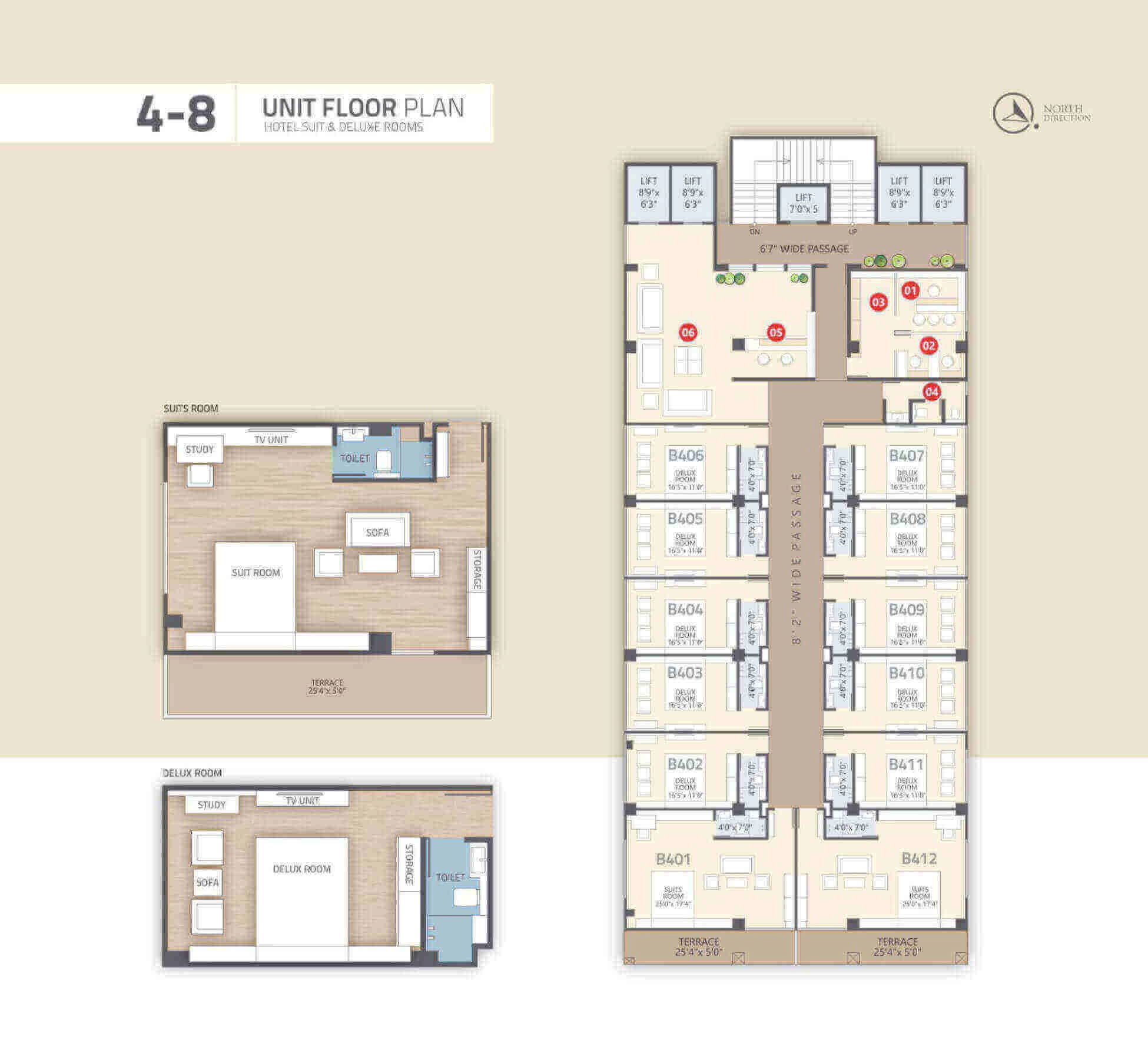 Velly Belly Club hotel suites and deluxe rooms unit floor plan layout