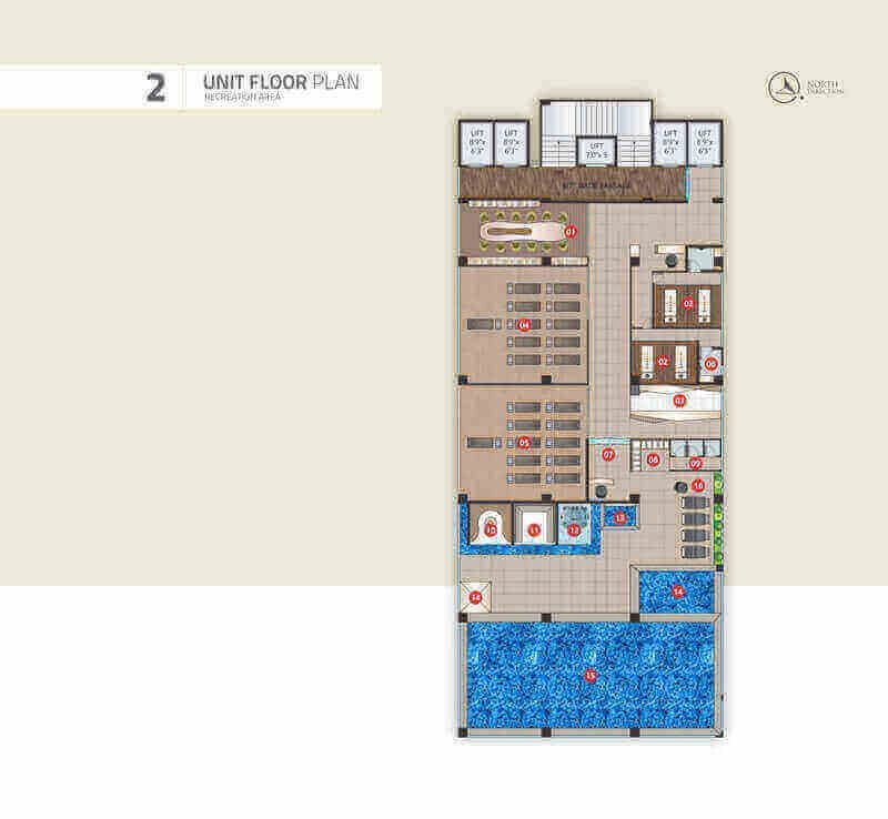 Velly Belly Club reception area unit floor plan layout
